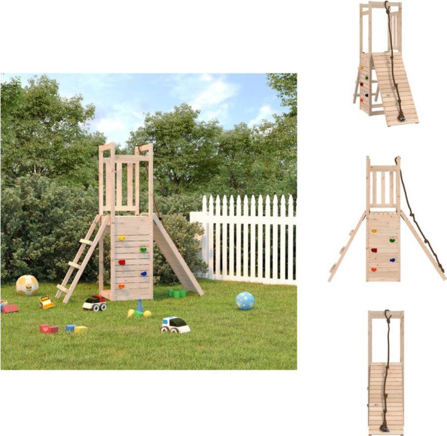 VidaXL Houten Speelset Multi-activiteitencentra 161 x 46.5 x 169 cm Speeltoestellencombinatie
