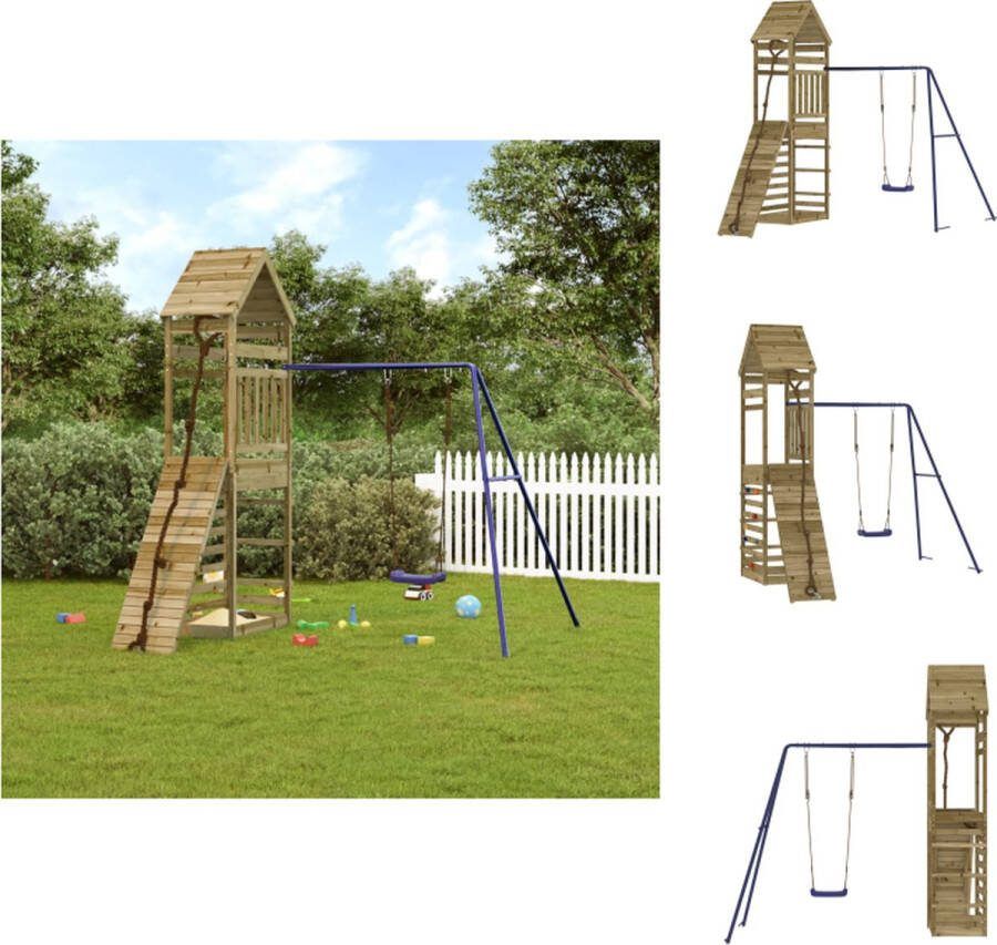 VidaXL Houten Speelset Multi-activiteitencentra 245 x 257 x 264 cm Geïmpregneerd hout Speeltoestellencombinatie