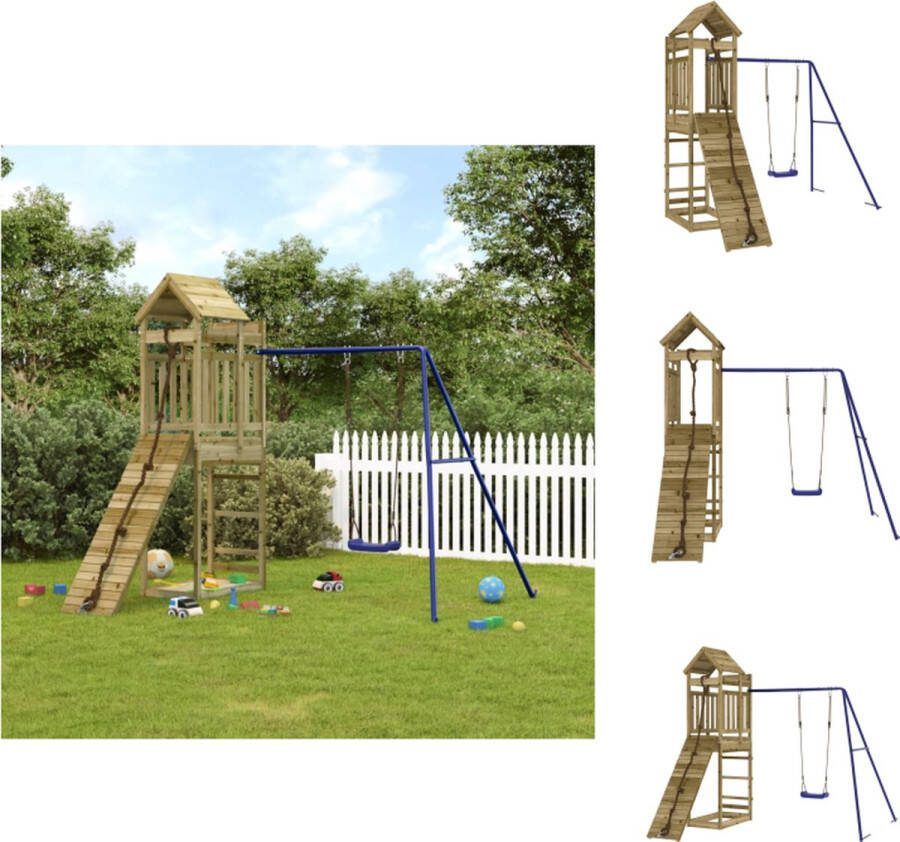 VidaXL Houten speelset Multi-activiteitencentra 248 x 259 x 238 cm Geïmpregneerd hout Speeltoestellencombinatie