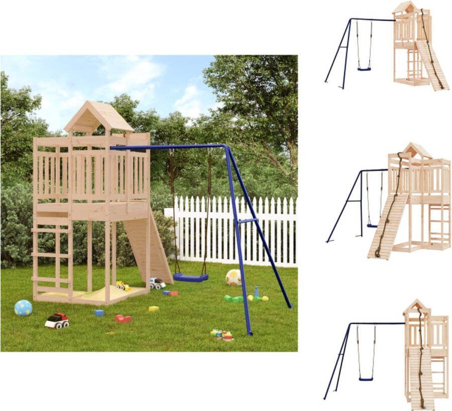 VidaXL Houten Speelset Multi-activiteitencentra 291 x 282 x 238 cm Massief grenenhout Speeltoestellencombinatie