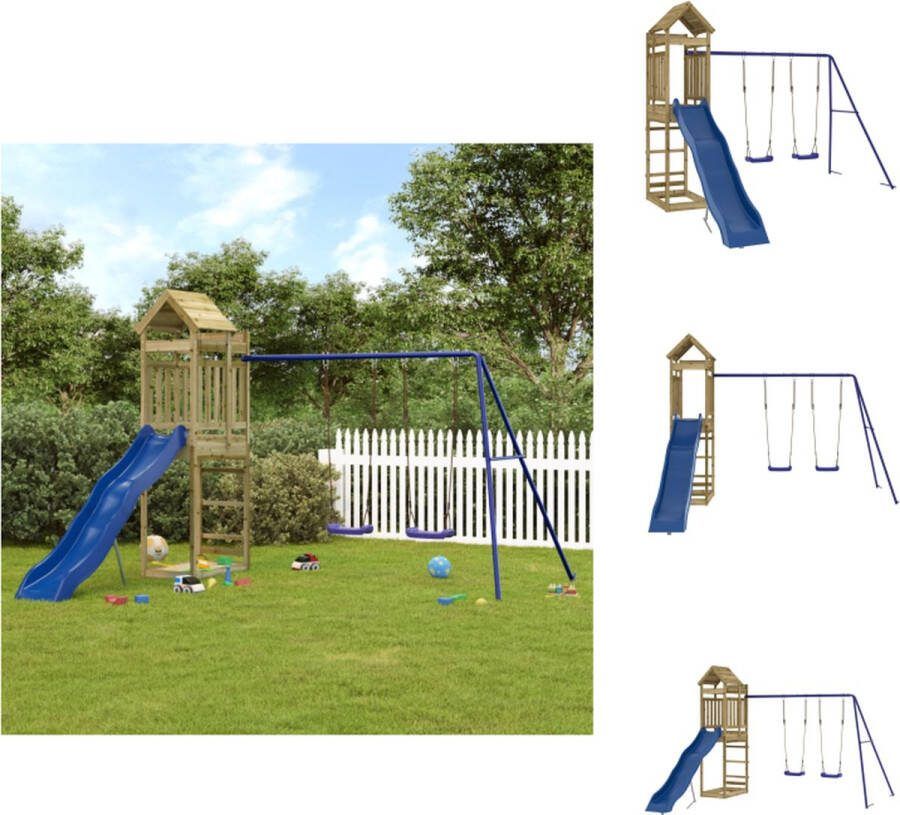 VidaXL Houten speelset Multi-activiteitencentra 320 x 349 x 238 cm Geïmpregneerd hout Speeltoestellencombinatie
