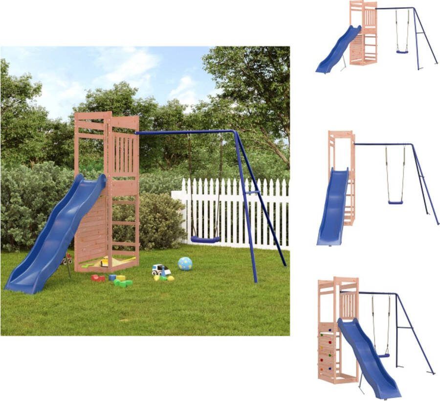 VidaXL Houten Speelset Speeltoestel met Schommel en Glijbaan 246 x 349 x 207 cm Speeltoestellencombinatie