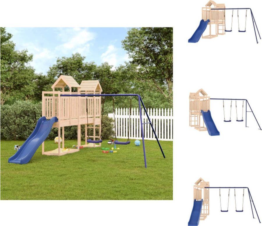VidaXL Houten Speelset Speeltorens met brug 314 x 460 x 214 cm Massief grenenhout Speeltoestellencombinatie
