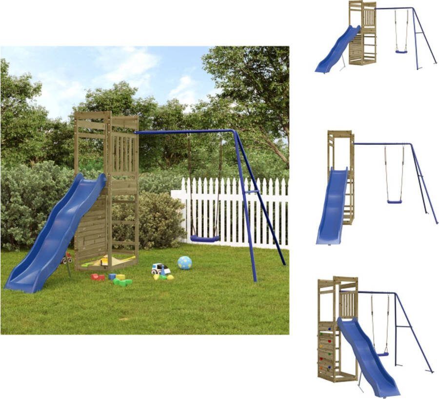 VidaXL Houten Speelset Speeltuin 246 x 349 x 207 cm Duurzaam grenenhout Speeltoestellencombinatie