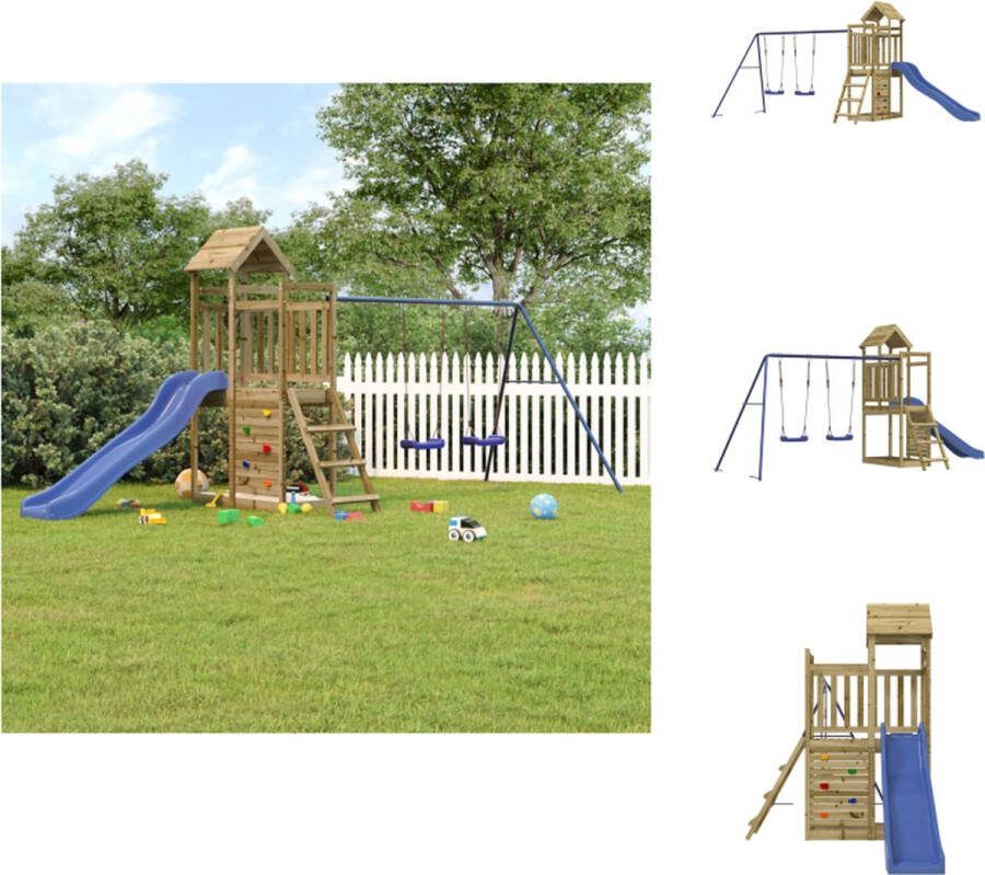 VidaXL Houten Speelset Speeltuin voor Kinderen 465 x 186 x 214 cm Duurzaam Grenenhout Speeltoestellencombinatie