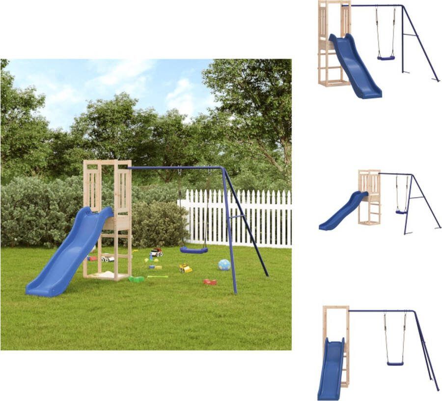 VidaXL Houten speeltoestel Speeltoren met schommel en glijbaan 237 x 321 x 169 cm Speeltoestellencombinatie