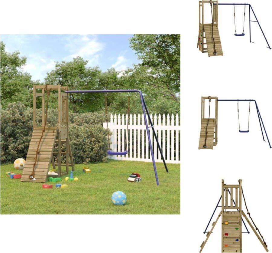 VidaXL Houten Speeltoren Multi-activiteitencentra 232 x 184 x 169 cm Duurzaam materiaal Speeltoestellencombinatie