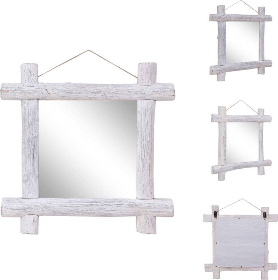 VidaXL Houten Spiegel Gerecycled Hout 70 x 5 x 70 cm Rustieke Stijl Spiegel