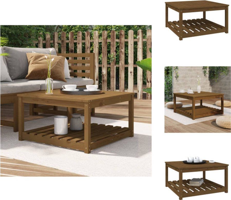 VidaXL Houten Tuintafel 82.5 x 82.5 x 45 cm Massief Grenenhout Tuinset
