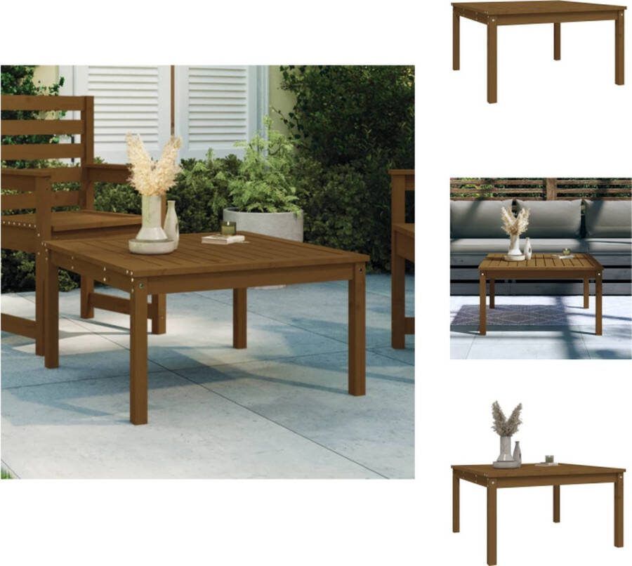 VidaXL Houten Tuintafel 82.5 x 82.5 x 45 cm Massief Grenenhout Tuinset