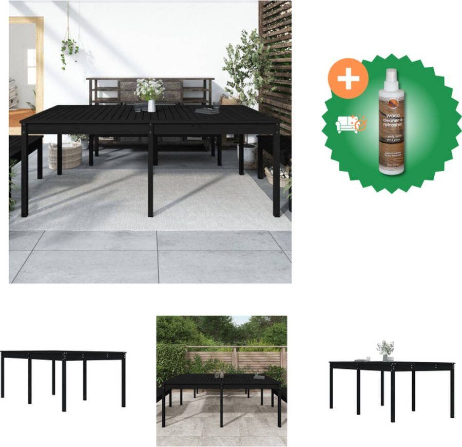VidaXL Houten Tuintafel Massief grenenhout 203.5 x 100 x 76 cm Stabiel frame Breed toepasbaar Tuinset Inclusief Houtreiniger en verfrisser