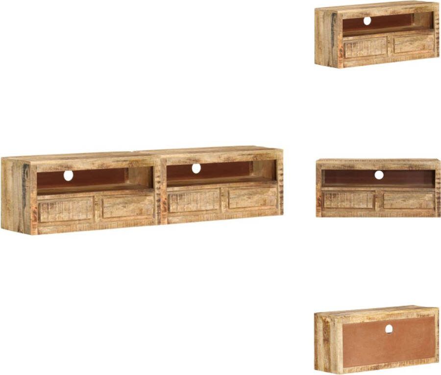 VidaXL Houten TV-meubel Massief mangohout 88 x 30 x 40 cm Opbergfunctie Kast