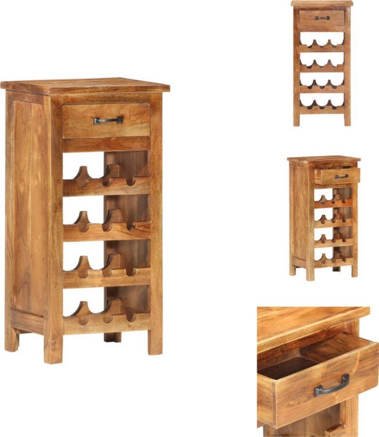 VidaXL Houten Wijnkast Acaciahout 40x30x80cm Met 1 lade Wijnrek