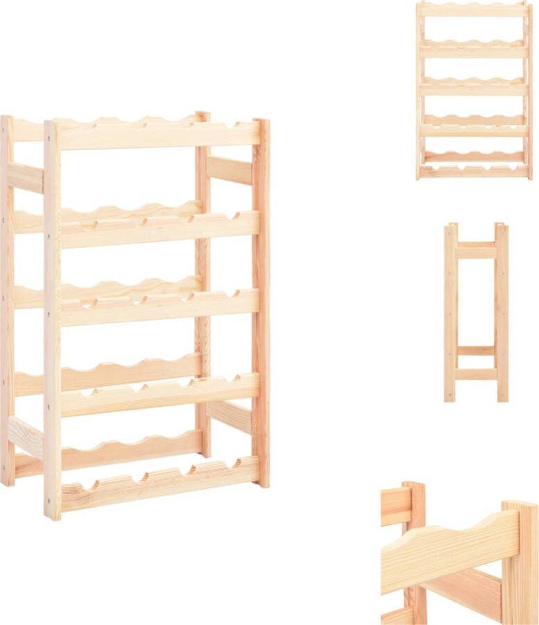 VidaXL Houten Wijnrek 43 x 25 x 70 cm Geschikt voor 20 flessen Wijnrek