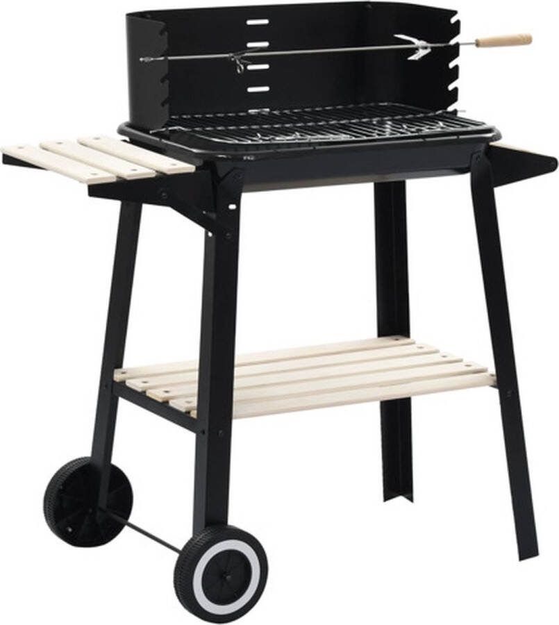 VidaXL Houtskoolbarbecue staand met wieltjes