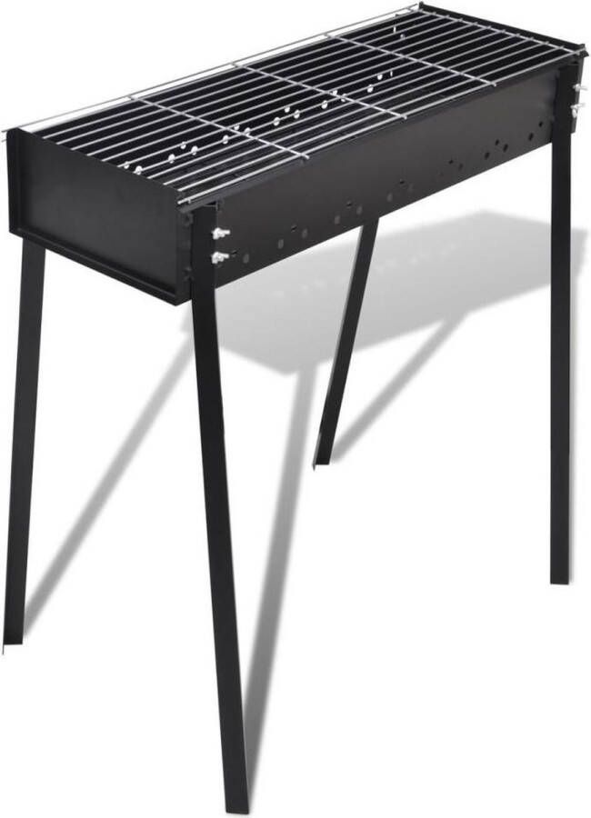 VidaXL Houtskoolbarbecue staand vierkant 75x28 cm