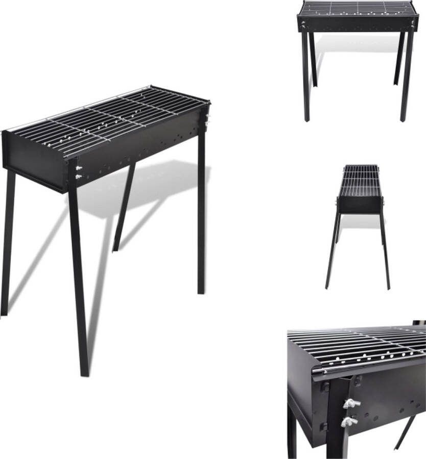 VidaXL houtskoolbarbecue staande bbq 75x28 cm meerdere functies Barbecue