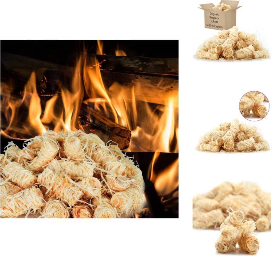 VidaXL Houtwol Aanmaakmiddel 20 kg 1500 stuks Biologisch afbreekbaar Europees hout Geschikt voor open haarden kachels grills Barbecuegereedschapset