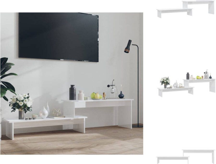 VidaXL Industrieel TV-meubel 180 x 30 x 43 cm Hoogglans Wit Kast