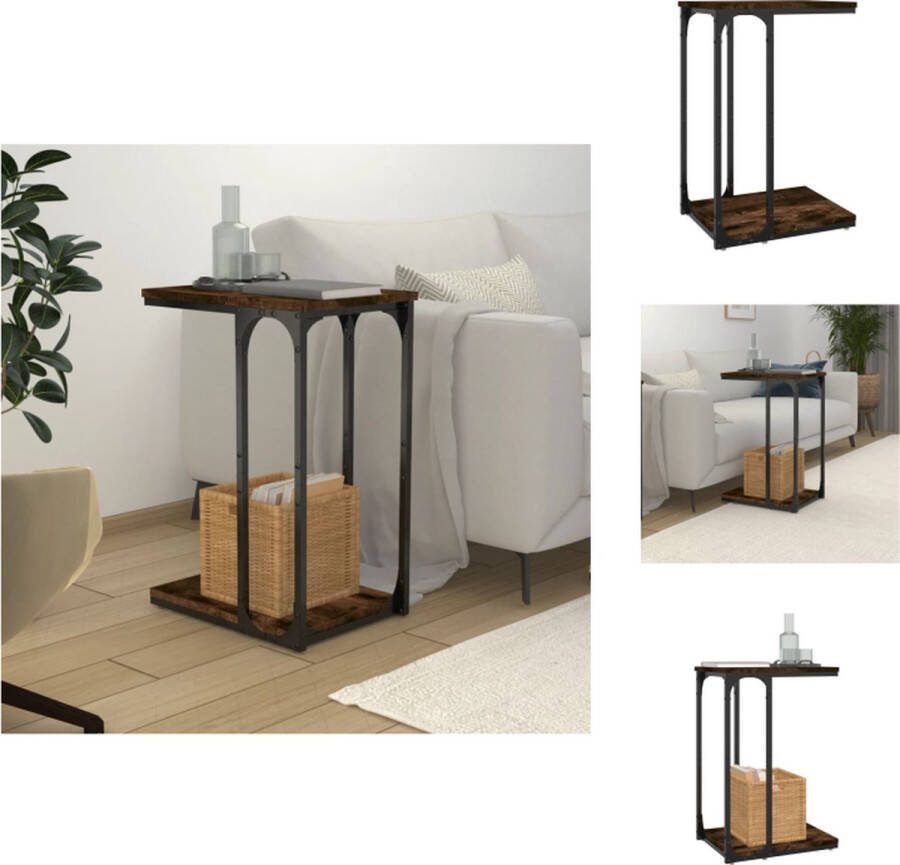 VidaXL Industriële Bijzettafel 40x30x60 cm Gerookt Eiken Tafel