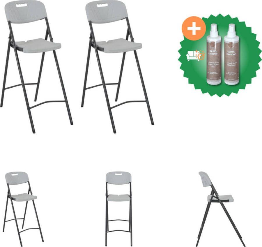 VidaXL Inklapbare barstoelen Tuinmeubelen 45x78x114 cm HDPE en staal Tuinstoel Inclusief Onderhoudsset