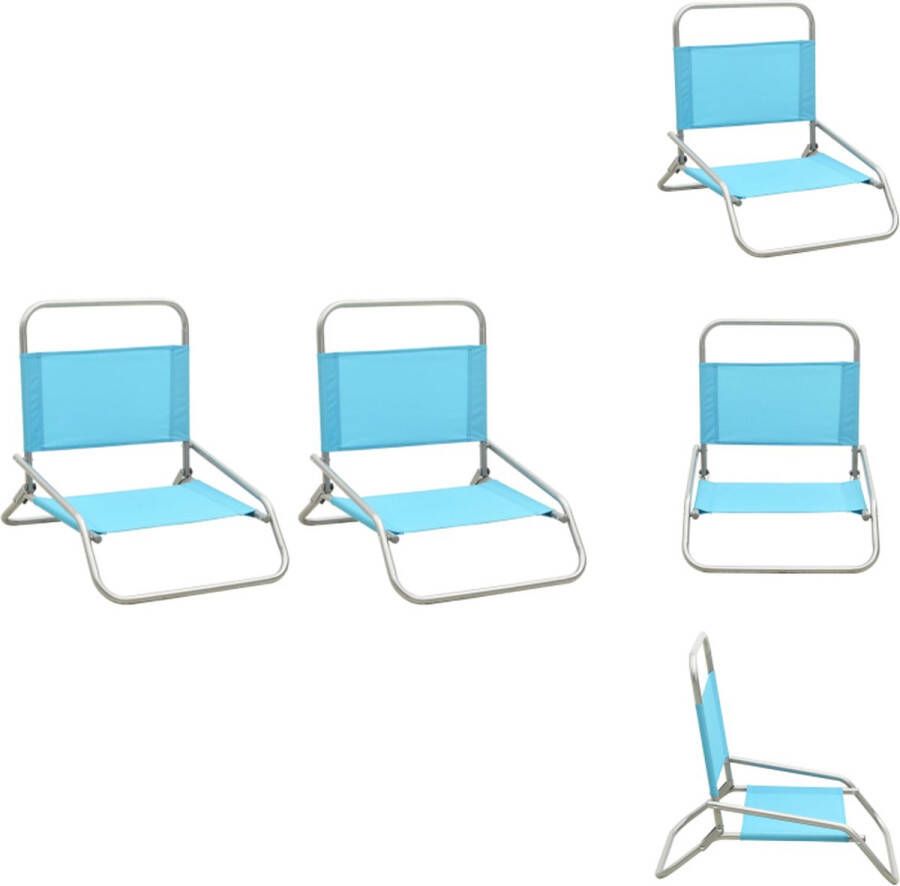 VidaXL Inklapbare Campingstoelenset Strandstoel 51x61x58 cm Turquoise Tuinstoel