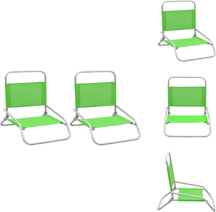 VidaXL Inklapbare Campingstoelenset Strandstoel Groen 51x61x58 cm Tuinstoel