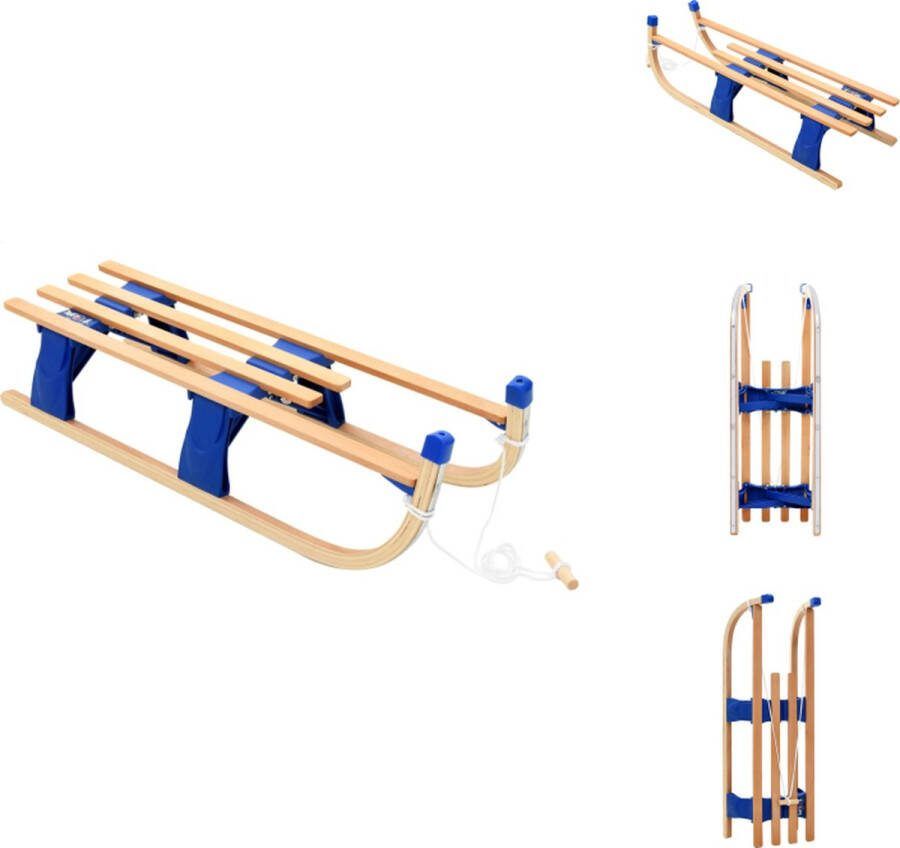 VidaXL Inklapbare houten slee 110 cm Beige Blauw Slee