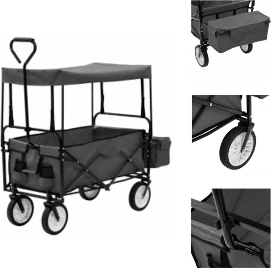 VidaXL Inklapbare Trolley Tuinwagen 116x54x119cm 75kg draagvermogen Steekwagen