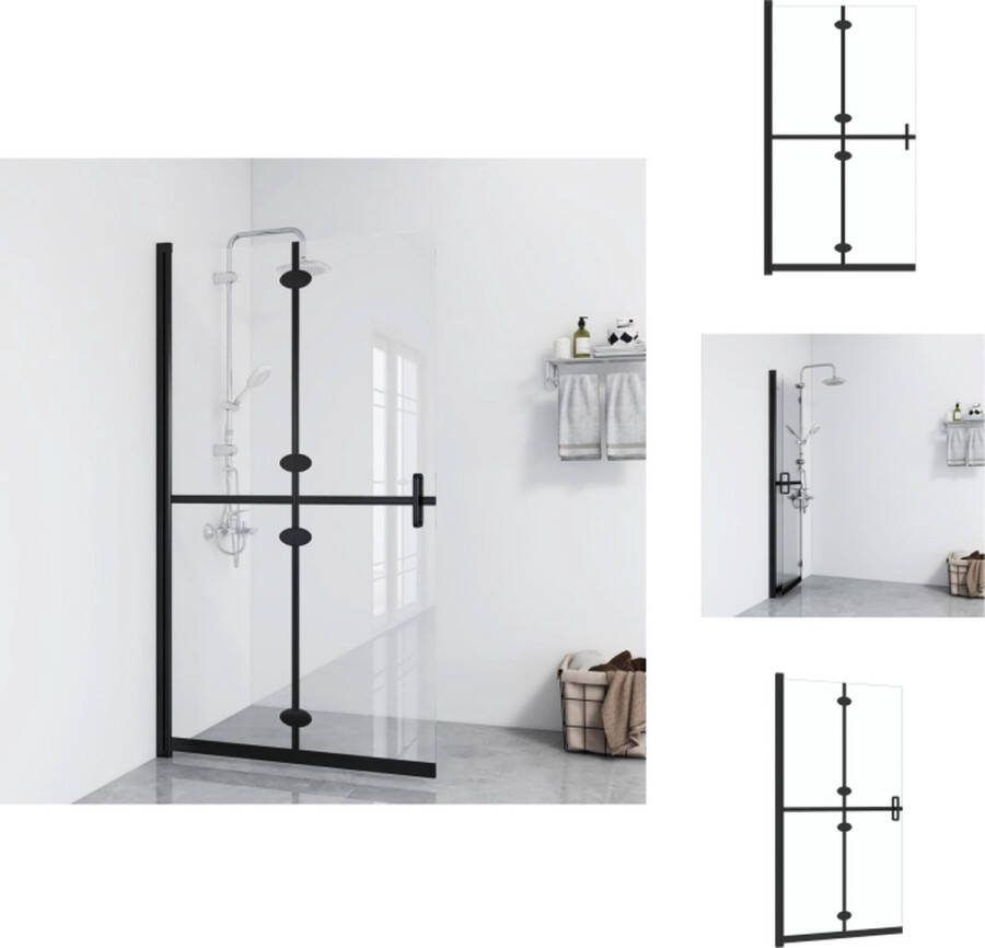 VidaXL Inloopdouchescherm 70 x 190 cm 5 mm gehard glas Aluminium frame Douchewand