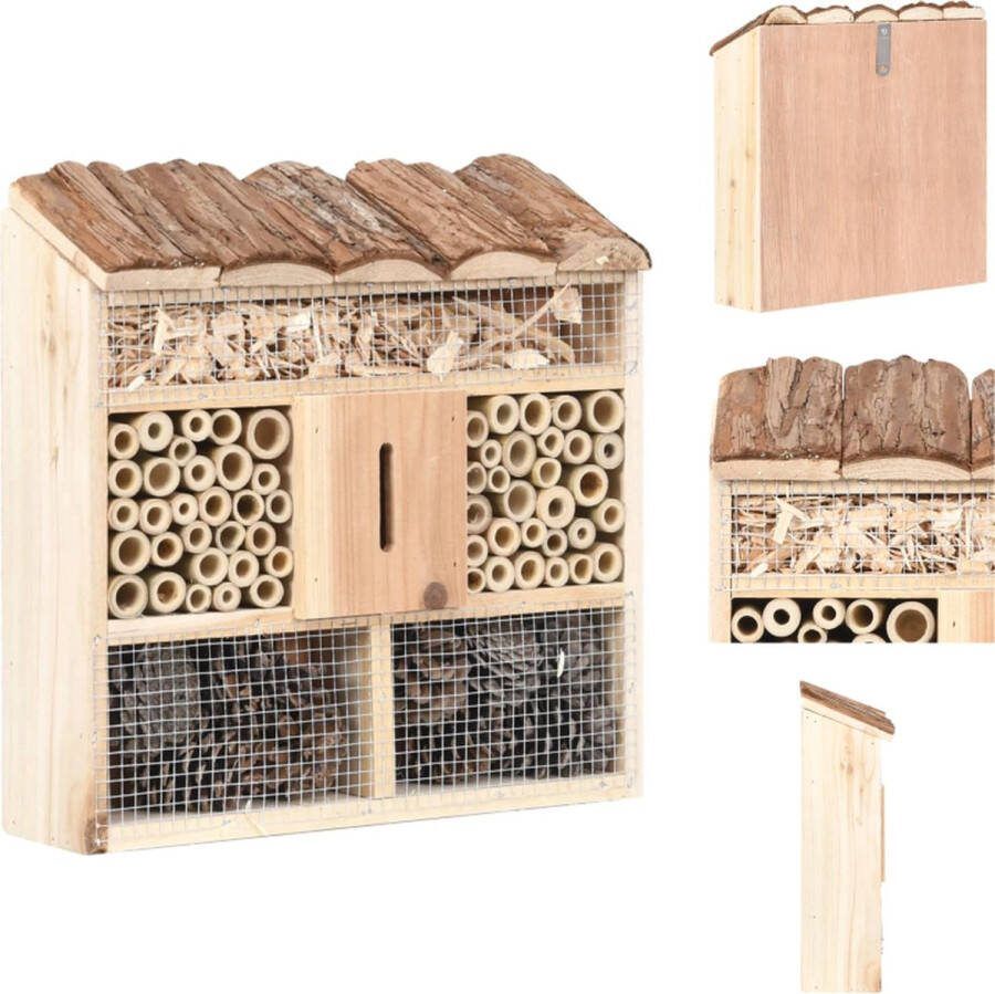 VidaXL Insectenhok Houten Vurenhout 30x10x30 cm Natuurlijke Habitat voor Insecten Insectenhotel