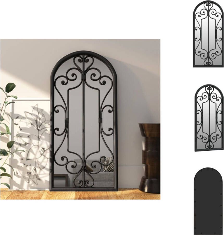 VidaXL Interieurspiegel Zwart 100 x 45 cm Stabiel ijzer en glas Antieke uitstraling Spiegel