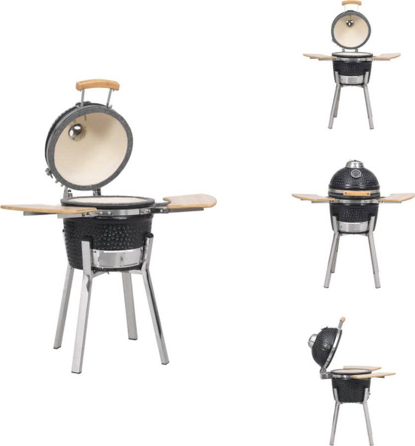VidaXL Kamado Grill 33 cm Keramisch Zwart Barbecue