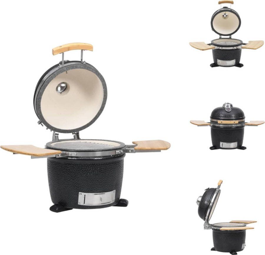 VidaXL Kamado Smoker Keramiek 27 cm doorsnede Ingebouwde thermometer Barbecue