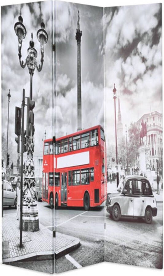VidaXL Kamerverdeler inklapbaar Londen bus 120x170 cm zwart en wit