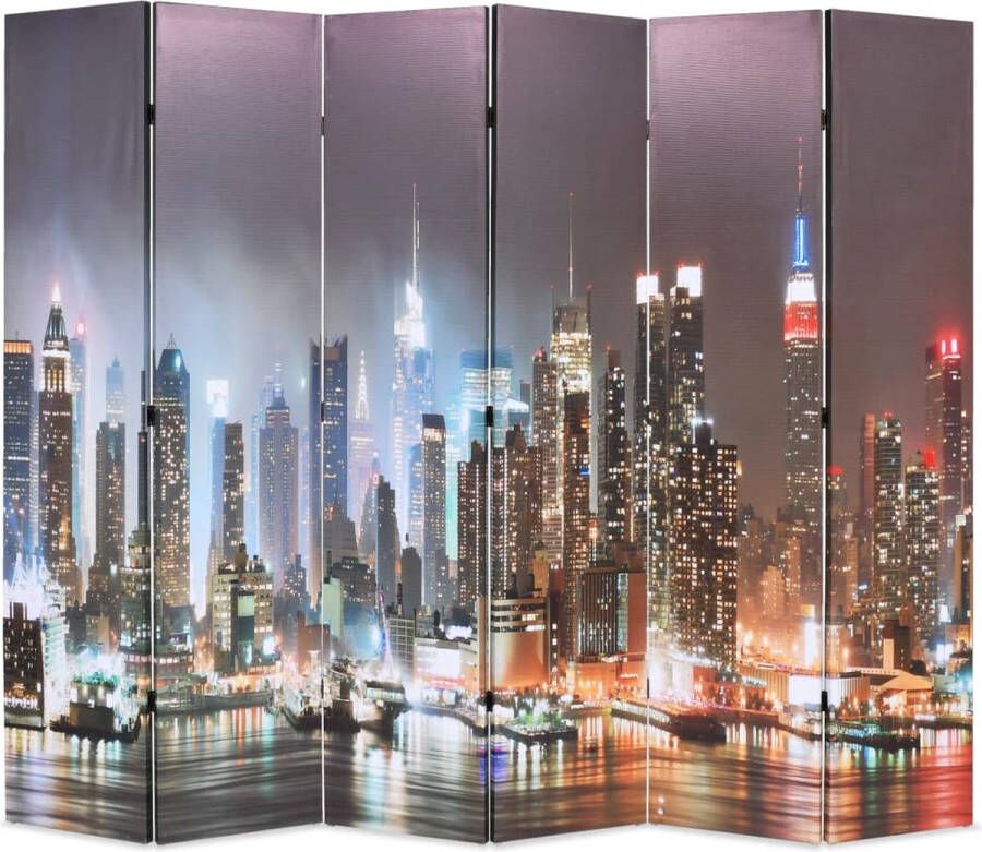 VidaXL Kamerverdeler inklapbaar New York bij nacht 228x170 cm