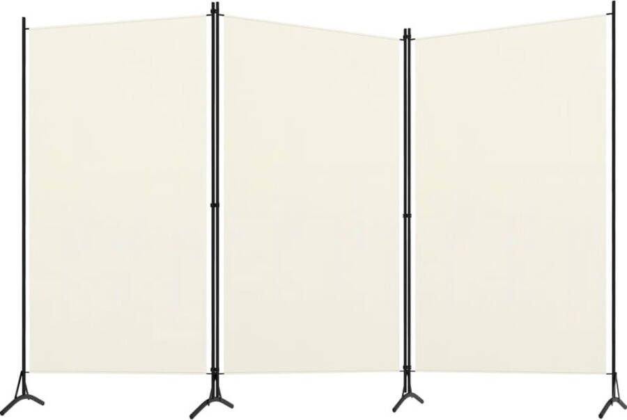 VidaXL Kamerscherm met 3 panelen 260x180 cm crèmewit