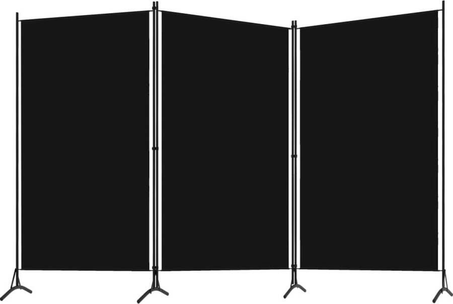 VidaXL Kamerscherm met 3 panelen 260x180 cm zwart