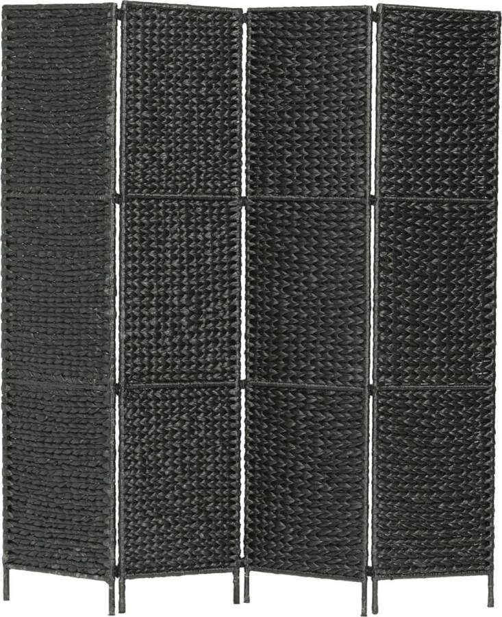 VidaXL -Kamerscherm-met-4-panelen-154x160-cm-waterhyacint-zwart