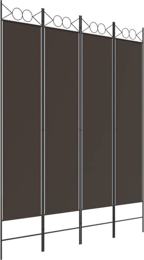 VidaXL -Kamerscherm-met-4-panelen-160x200-cm-stof-bruin