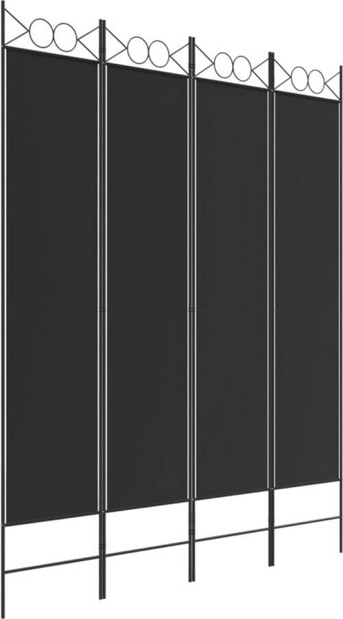 VidaXL -Kamerscherm-met-4-panelen-160x200-cm-stof-zwart