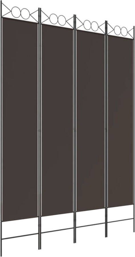 VidaXL -Kamerscherm-met-4-panelen-160x220-cm-stof-bruin