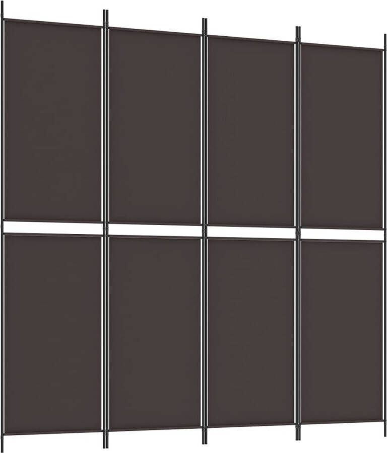 VidaXL -Kamerscherm-met-4-panelen-200x200-cm-stof-bruin