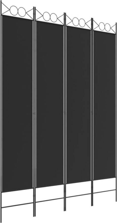 VidaXL -Kamerscherm-met-4-panelen-200x200-cm-stof-zwart