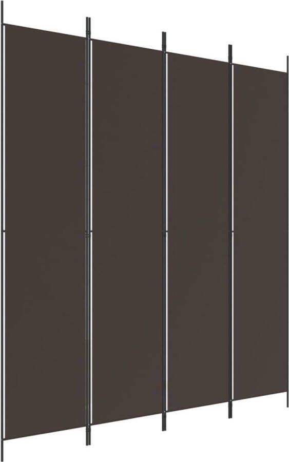 VidaXL -Kamerscherm-met-4-panelen-200x220-cm-stof-bruin