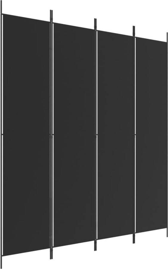 VidaXL -Kamerscherm-met-4-panelen-200x220-cm-stof-zwart