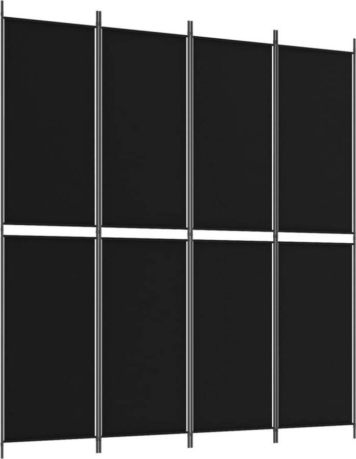 VidaXL -Kamerscherm-met-4-panelen-200x220-cm-stof-zwart