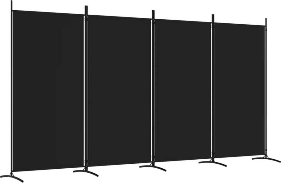 VidaXL -Kamerscherm-met-4-panelen-346x180-cm-stof-zwart
