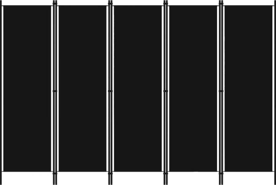 VidaXL -Kamerscherm-met-5-panelen-250x180-cm-zwart