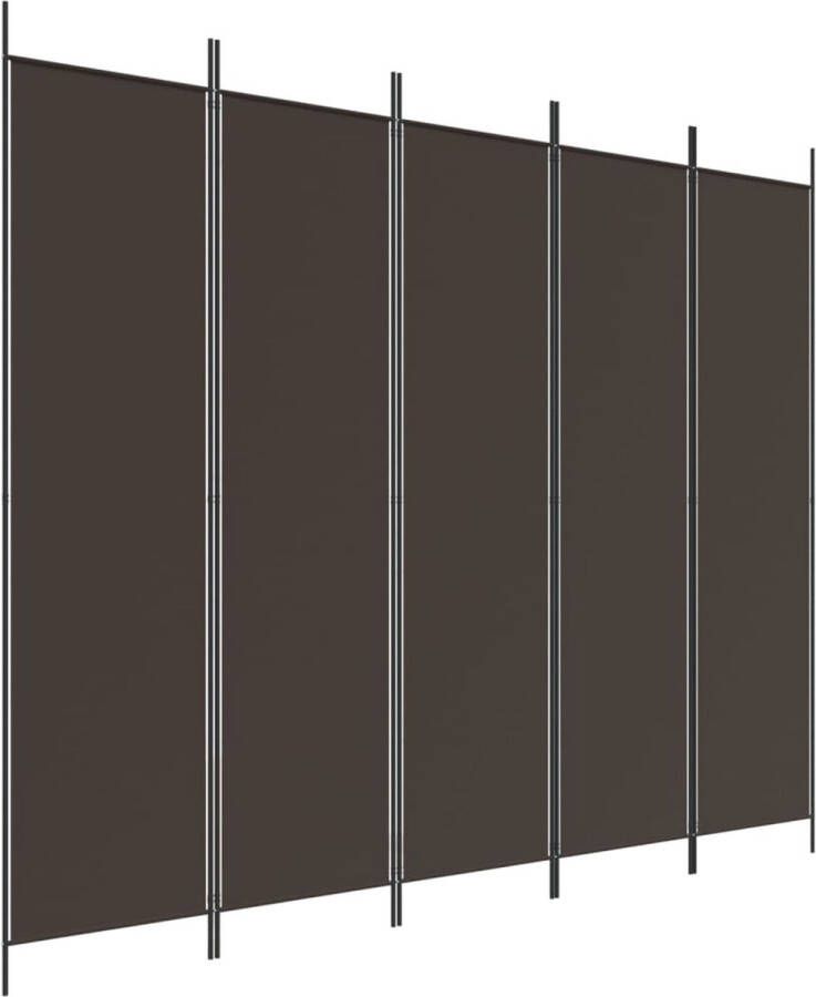 VidaXL -Kamerscherm-met-5-panelen-250x200-cm-stof-bruin